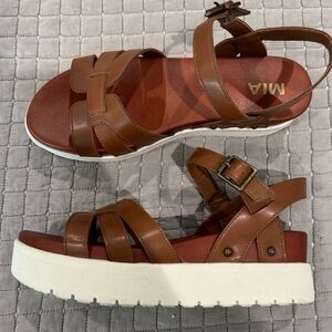 Mia Brown Platform Sandals